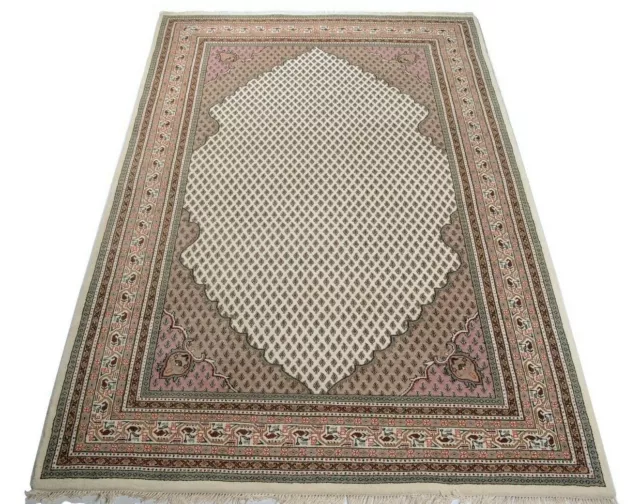 Indo Sarough Moi Gopala Orient Tapis Noué à la Main 100% Laine Beige Neuf