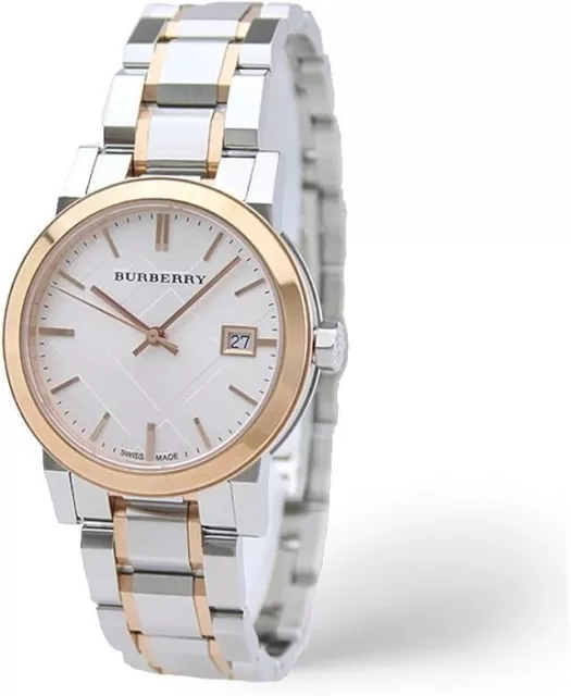 Montre Homme Authentique BURBERRY MADE SUISSE Argent et or rose. 589,00 € NEUVE 3