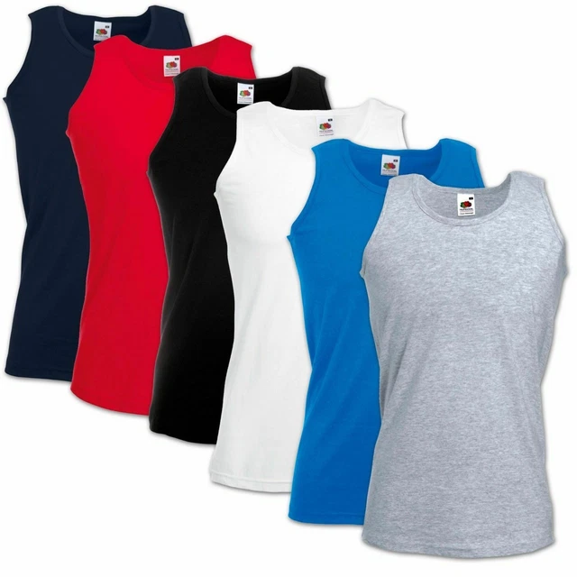 Fruit of the Loom T-Shirt Canotta Uomo S M L XL XXL Canottiera Tank Top
