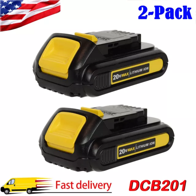2X DCB201 For DeWALT DCB207 Li-ion Battery 20Volt XR DCF885 DCD777 DCD771 DCB203