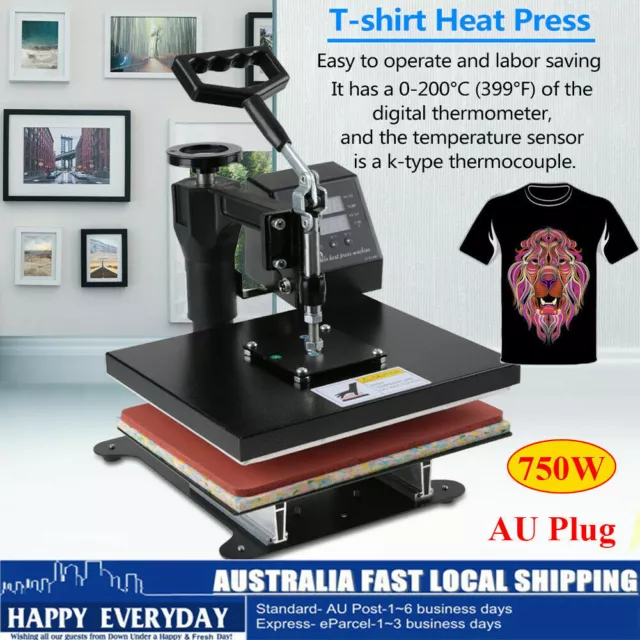 12x10 8 in 1 Heat Press Machine Swing Away Digital Sublimation T-Shirt /Mug  Hat