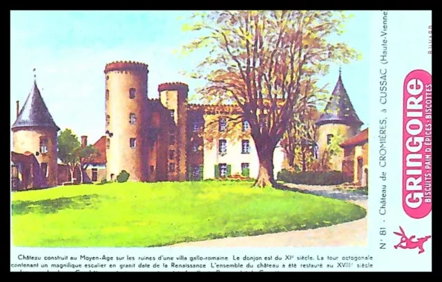 Buvard Publicitaire, GRINGOIRE - Biscottes - Château de Cromières, Cussac