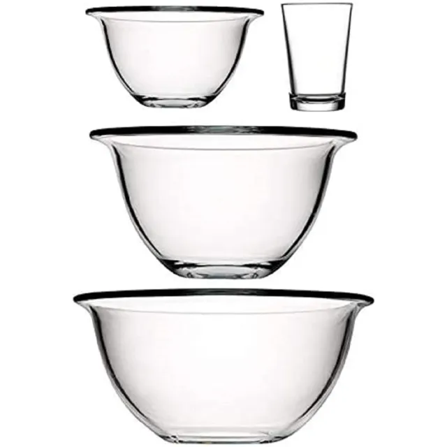 Glas-Rührschüsseln Glasschalen Set 4er Set Trinkglas, Glasschüssel Set Pasabahce