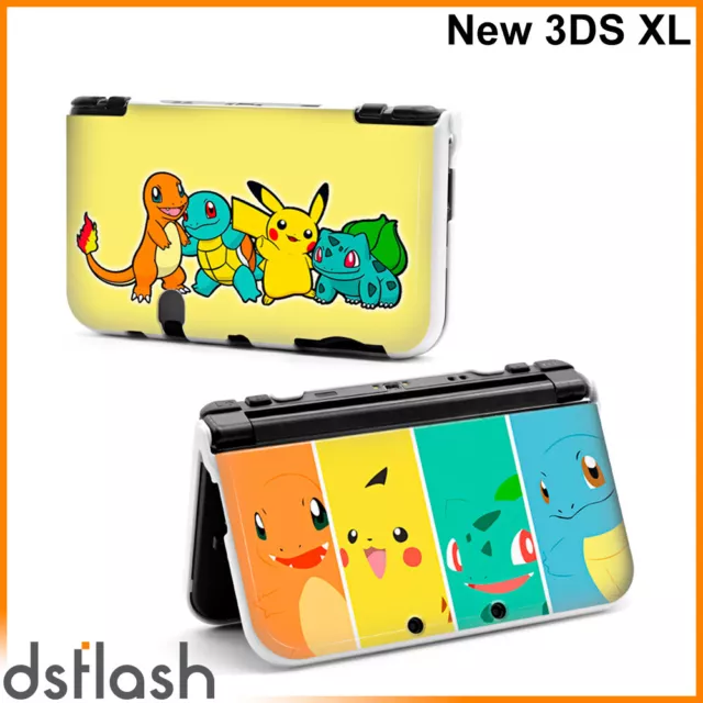 Funda Protector Nintendo New 3DS XL Carcasa Dibujos Pokémon Cuatro Colores