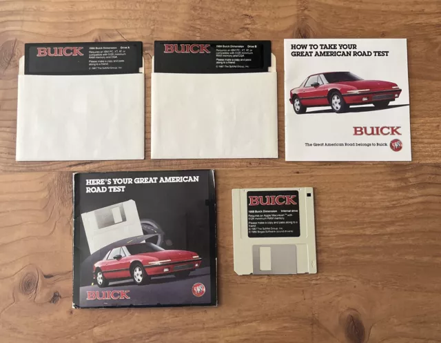 1988 Buick Dimensions 5.25" Floppy Discs And Internal Drive Promo Sales Brochure