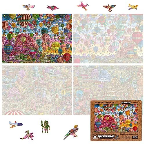 Original + IC4 Design Wooden Puzzle Jigsaw, Puzzle Board Game, Quezzle
