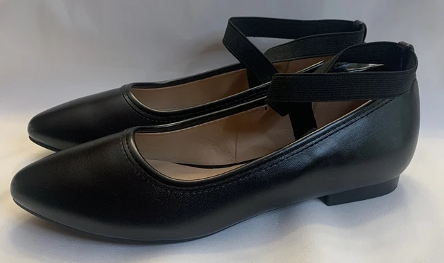 Cushion Walk By Avon Womens Strappy Black Ballet Flats Size 7 Ballet Type Flats