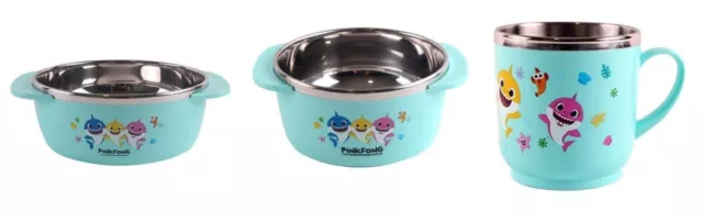 Baby Shark Family Pinkfong Non Slip Feeding Kids Baby Bowl Cup Stainless Steel