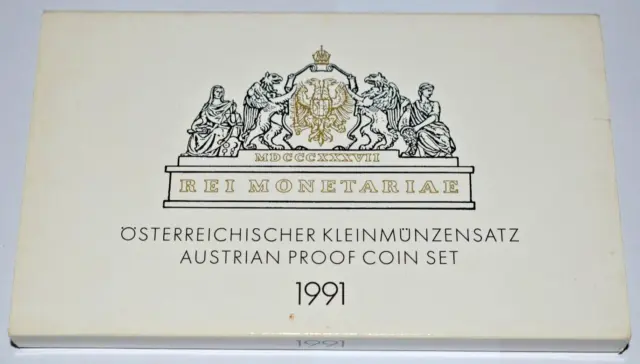 AV-VD Österreich 1991 KMS orig. Kursmünzensatz PP 2 Groschen - 20 Schilling CG55