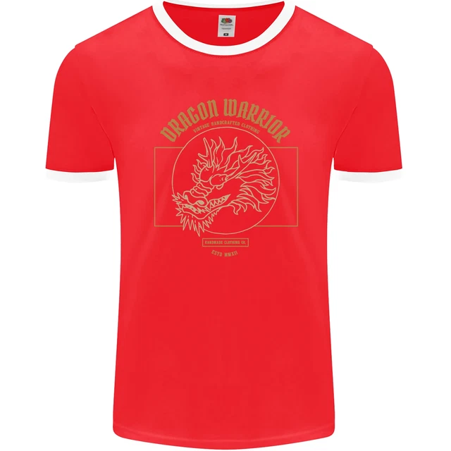 T-shirt lottatore uomo giapponese Dragon Warrior Samurai Giappone fotol 3