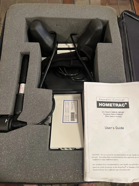 Dispositivo de tracción de cuello y estuche de transporte Saunder Cervical HomeTrac de lujo