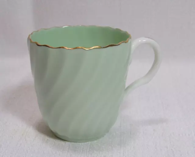 Minton's Bone China England Vintage Pale Green Gold Trim Demitasse Cup GC