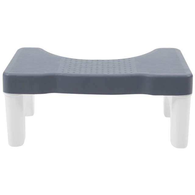 Sgabello Per WC Antiscivolo 35x25x15 Cm – Design A C, Per Bambini E Adulti, In Gomma E PP (Grigio)