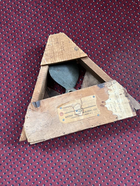 Antique Bronze, Propeller Ship, Marine Nautical Wooden Crate