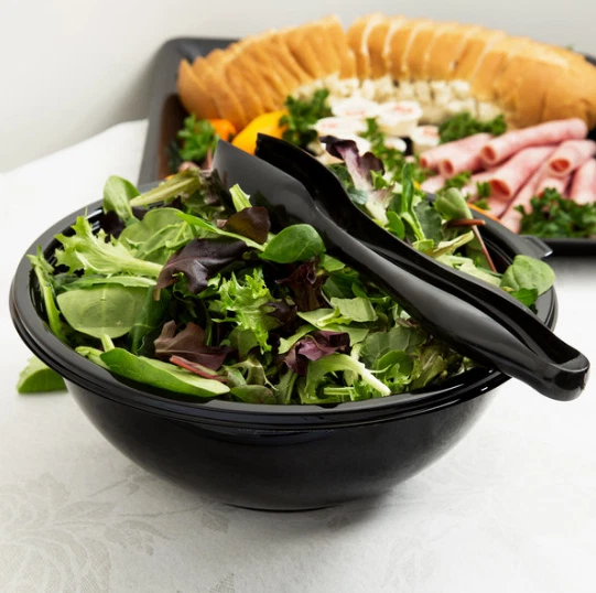 Fineline 5160-BK Super Bowl 160 oz. Black PET Plastic Bowl - 25/Case