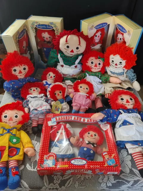 Mixed Lot Variety Vintage Raggedy Ann & Andy Dolls 70-90's Collectibles