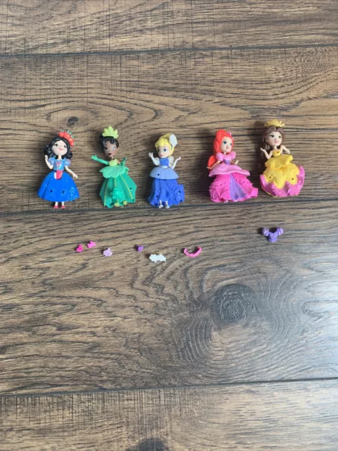 Disney Princess Little Kingdom Polly Pocket Snap Ins Lot of 5