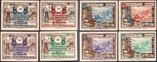 Lot of 4 Austria Grossarl Heller Notgeld banknotes 31. December 1920 -VF- #A18