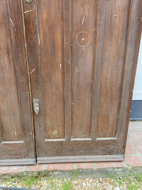 Huge Solid Oak Manor Front Doors Old Period Wood Antique Reclaim Stained Glass 7