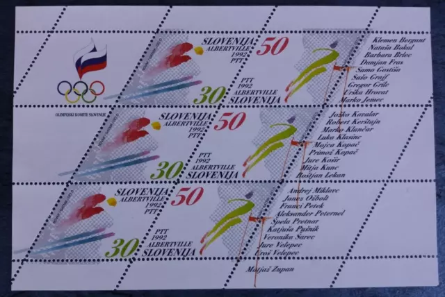 Slowenien/Slovenija - MiNr. 6 -7 -  Kleinbogen - Olympia 1992 Albertville