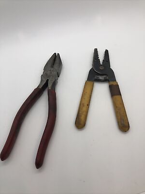 Vintage Set Of 2 Sears Electrician￼ Tools Lineman’s Pliers And Wire Stripper