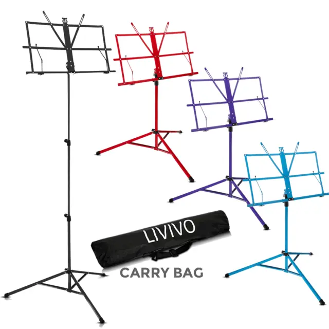 Adjustable Height Tripod Music Book Stand Sheet Holder Base Foldable W Carry Bag