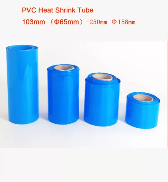 PVC Heat Shrink Tubing Wrap Blue/Clear RC Battery Pack 103-250mm LiPO NiMH NiCd