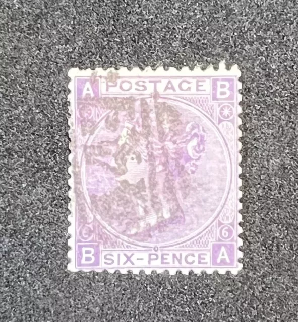 QV GB SG 107 (1867-1880) 6d Bright Violet with Hyphen, Plate 6, (AB), Used