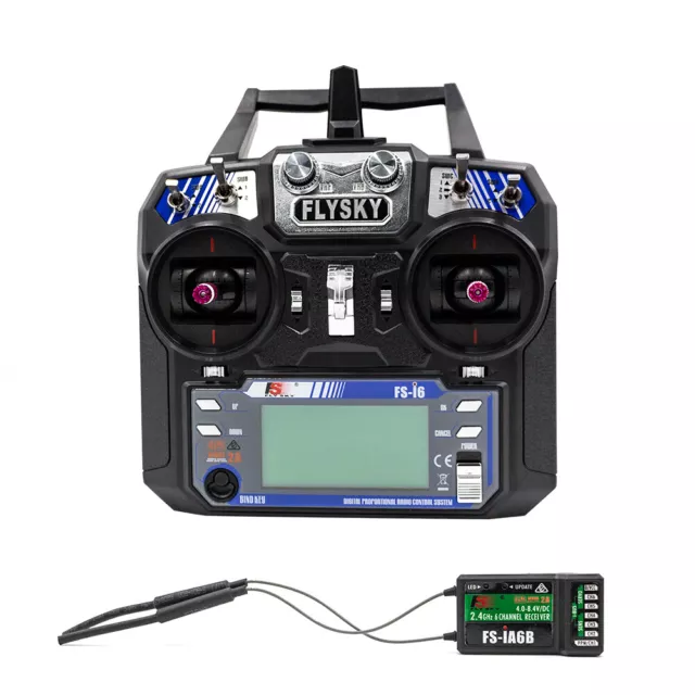 Flysky 6CH 2.4GHz Radio System RC Transmitter Controller Receiver for RC Glider