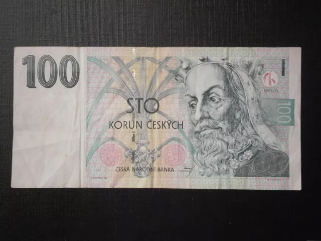 Czech Republic 100 Korun 1997 Banknote Prefix D Circulated Condition