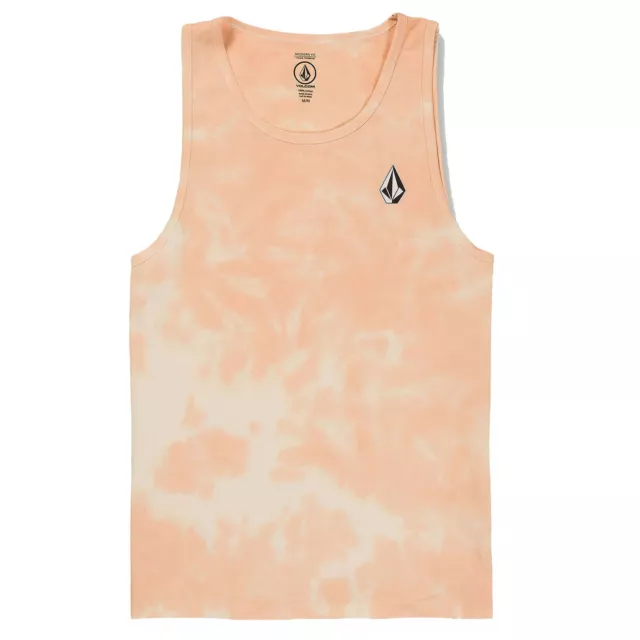 Volcom Men's Iconic Dye Summer Orange Sleeveless Tank Top Shirt Clothing Appa...