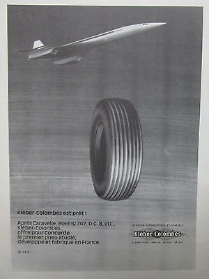 7/1976 PUB KLEBER SST CONCORDE PNEU AVION AIRCRAFT TIRE ORIGINAL FRENCH AD 