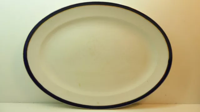 Imperial Porcelain English Oval Meat Plate Blue  Gilt Antique Victorian Platter
