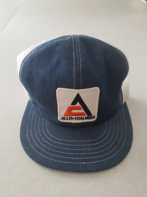 Vintage ALLIS CHALMERS mesh Farmer Trucker Tractor Hat Snapback