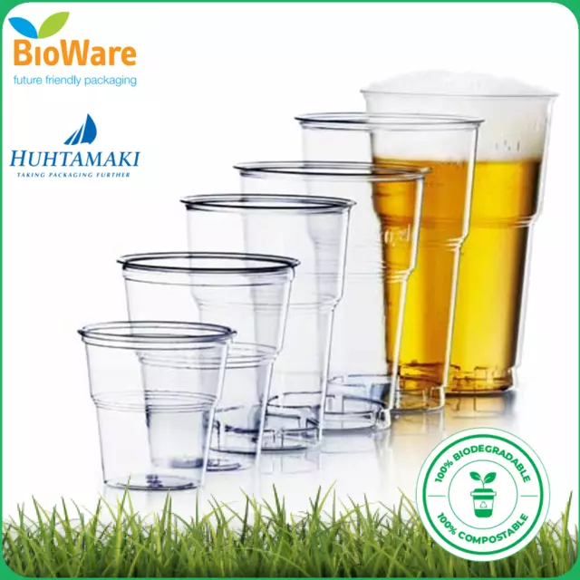 Bicchieri Compostabili monouso in PLA per bevande fredde trasparenti acqua birra