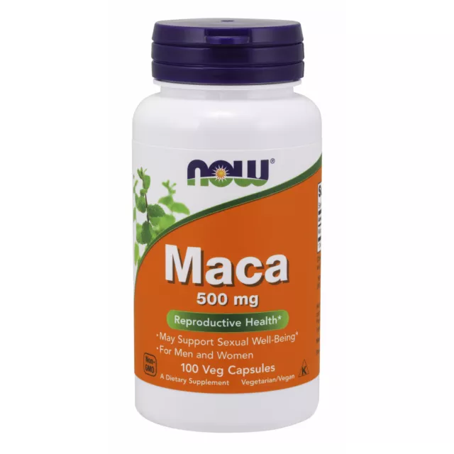 NOW Foods Maca 500mg 100 Veg Capsules | Sexual Health Performance Energy Libido