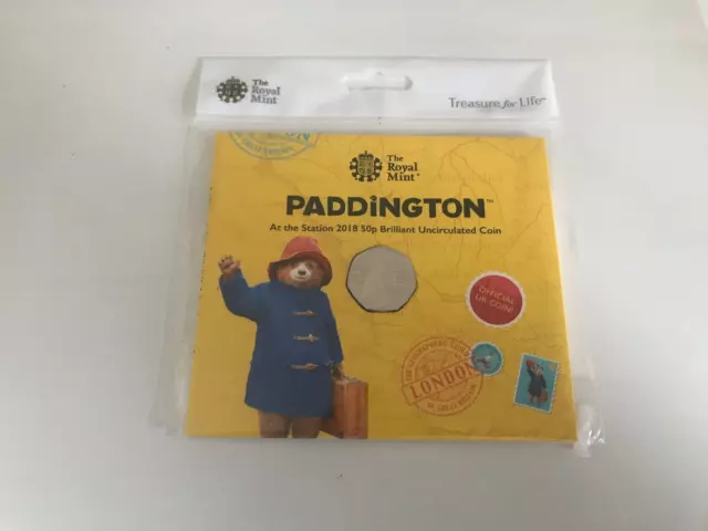 2018 Paddington En The Station Cinquante 50 Pence Pièce de Monnaie Bu Paquet