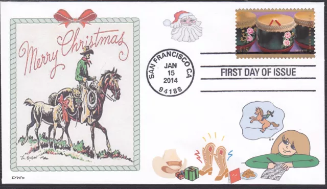 CHRISTMAS LETTER TO SANTA FOR PONY  HORSE  COWBOY   FDC- DWc CACHET