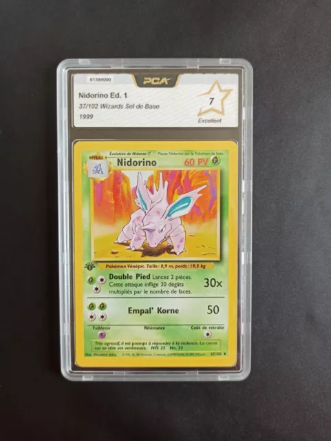 Carte Pokémon Nidorino 37/102 Edition 1 - Set de Base - FR - PCA 7