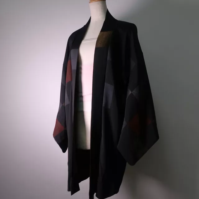 8864B2 Silk Vintage Japanese Kimono Haori Jacket Square