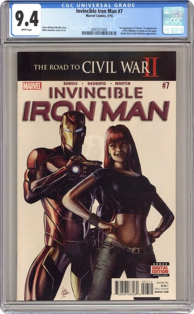 Invincible Iron Man #7A Deodato CGC 9.4 2016 2045221002 1st cameo Riri Williams