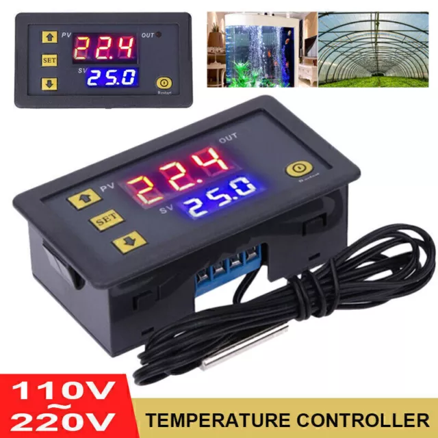 W3230 110-220V Thermostat Temperaturregelung Schalter Regler Thermometer LED DE