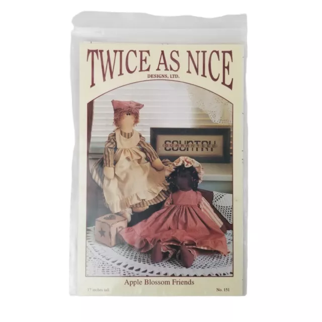 Vintage Twice as Nice Apple Blossom Friends Doll Sewing Pattern 17" #151