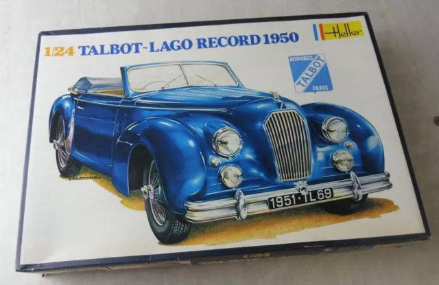 Ancienne maquette voiture, Talbot Lago Record 1950, Heller, 1/24, ref. 711, neuf