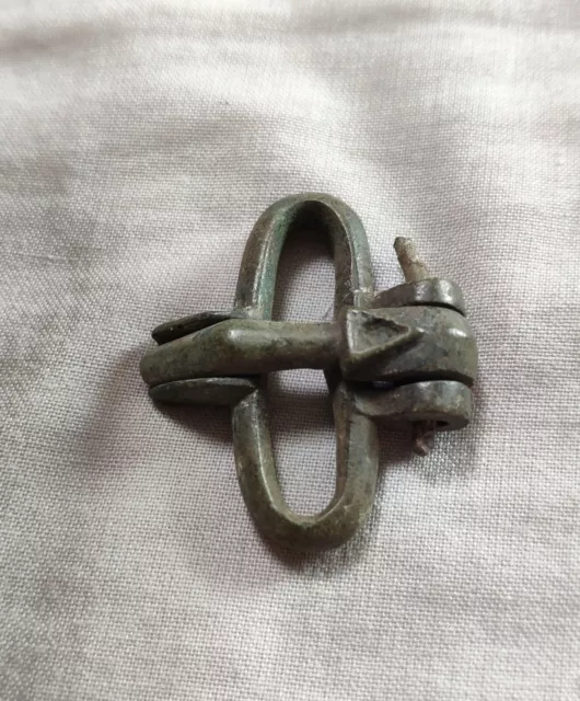 Ancient Viking Roman bronze military buckle 8th-12th AD. ORIGINAL 2