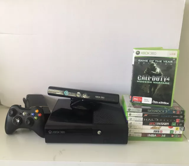 Microsoft Xbox 360 Slim E 4GB Bundle, Console, Controller, Cords, Kinect +  Game