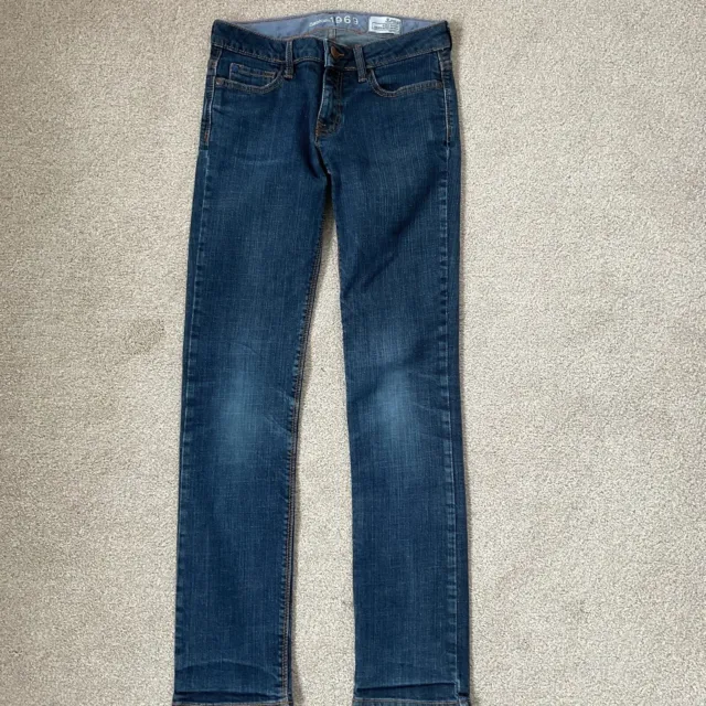 Girls GAP Kids Super Skinny Dark Blue Denim Jeans Adjustable Waist 12 Years
