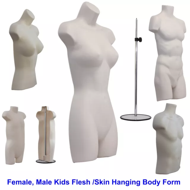 Body Form Torso Female Male Child Kids Flesh Skin Hanging Plastic Mannequin🔥