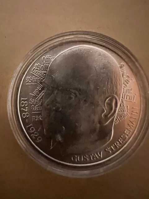 5 DM Deutsche Mark Silber Gedenkmünze 1978  Gustav Stresemann