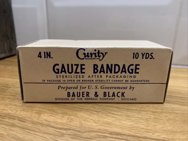 1940s Military ?  bandages CURITY US GOVERNMENT BAUER & BLACK ww2 era